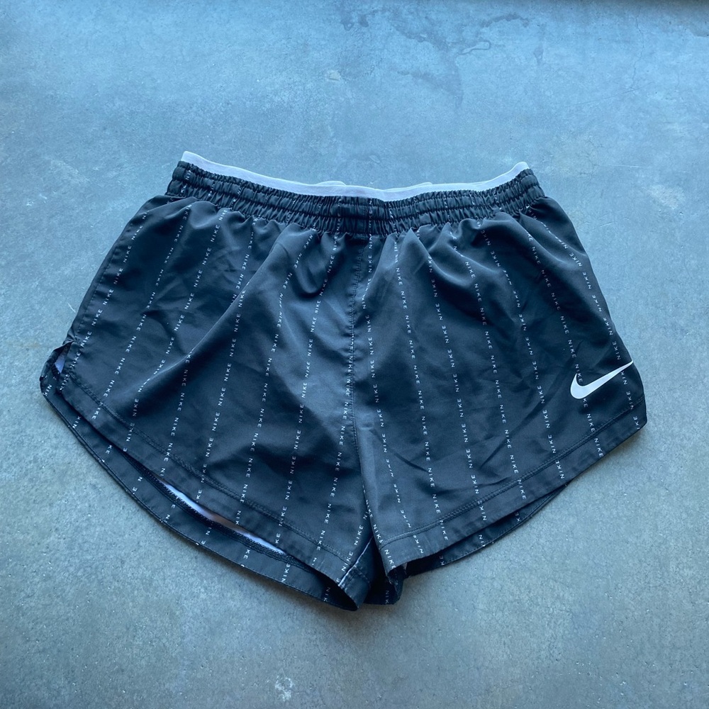 Nike Women's Black and White Athletic Shorts